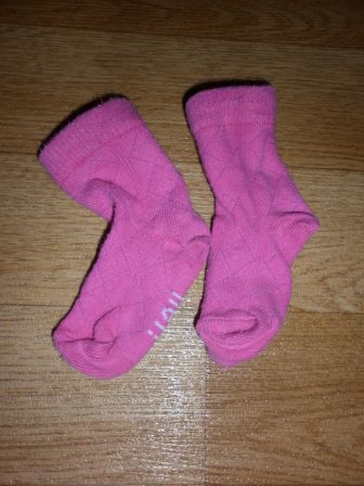 roze 'lief' sokjes 7-8 cm