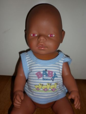 orgineel blauw/wit hemdje 43 cm