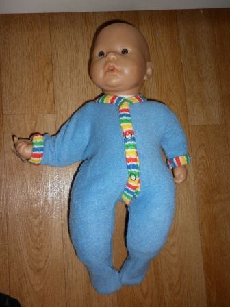 blauw badstof boxpakje 36 cm