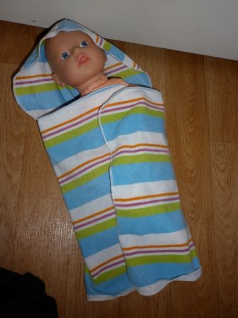 gestreepte omslagdoek 30-36 cm