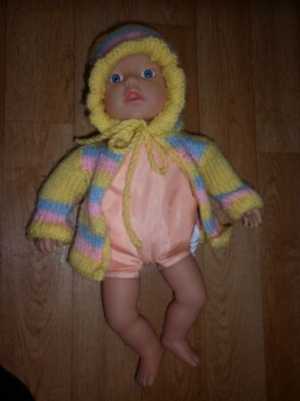 gestreept gebreid vest 32 cm