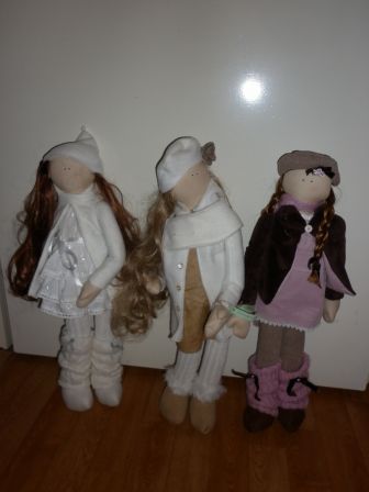 3 stoffen vriendinnen 55 cm lang