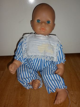 wit/blauw gestreept boxpak 46 cm