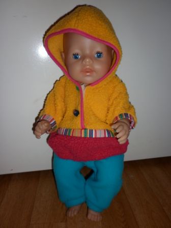 Lens setje met trui en blauwe broek 43 cm