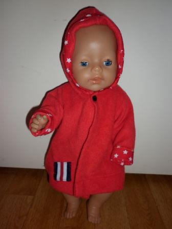 rode jas met sterretjes 43 cm