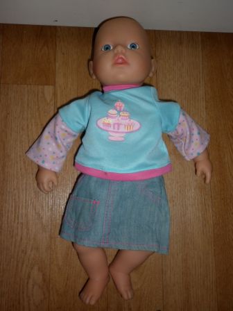 spijkerrokje met shirt 32 cm