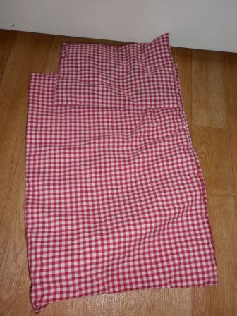 rood/ruit dekentje met kussentje