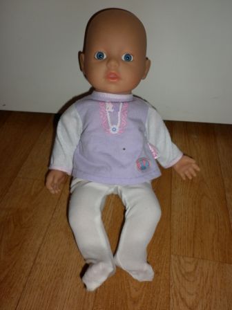 paars/wit shirt met witte maillot 32 cm