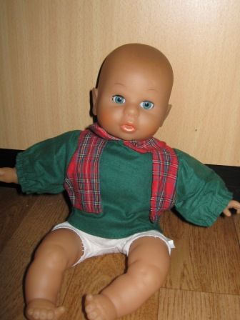 groen/rood/ruit bloesje 27 cm