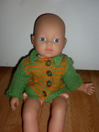 groen/oranje vest/jasje 32 cm