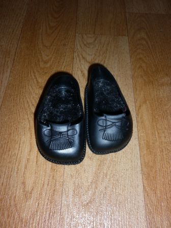 zwarte plastic schoentjes 7,5 cm