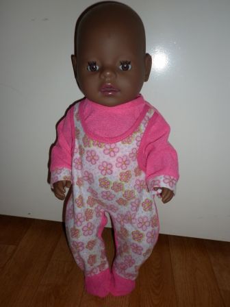 roze boxpak met bloemen 40-43 cm