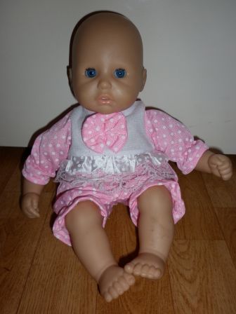 roze/wit pakje met kant 36 cm