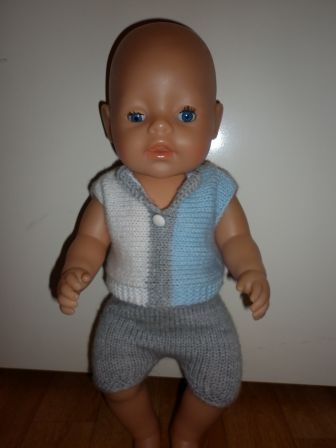 gebreid zomerpakje 40-43 cm