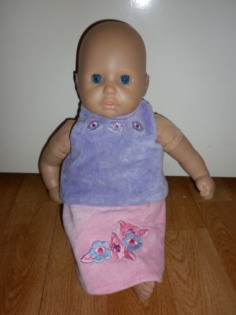 paars hemdje met roze rok 36 cm