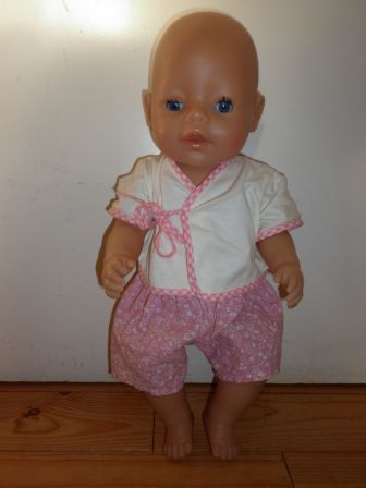 roze/wit zomersetje 43 cm