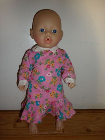 roze bloemenjurk 32 cm