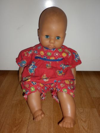 rood setje met bloemen en hondjes 46-48 cm