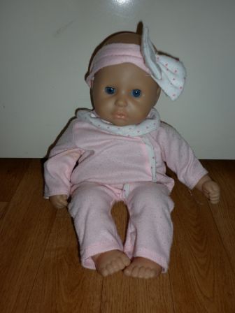 roze boxpak met hoofdbandje 36 cm