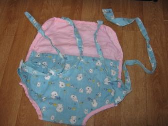 blauw/roze buikdrager