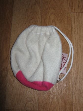 creme/rood poppen-tasje