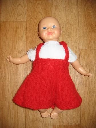 rood gebreid jurkje 24-28 cm