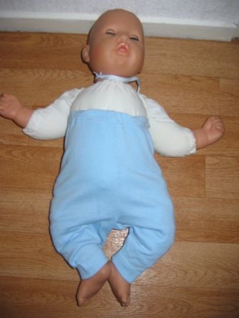 blauwe broek voor pop 48-50 cm