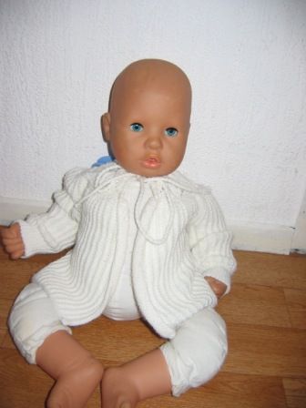 wit vest voor pop 48-50 cm