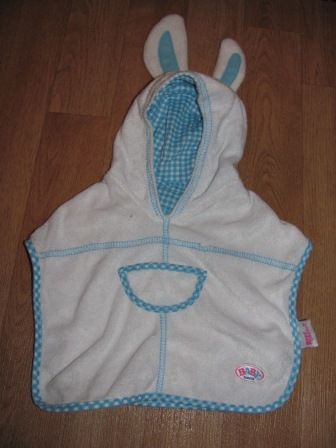 wit/blauwe badcape met oortjes