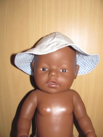 zonnehoed creme/ruit 43-48 cm