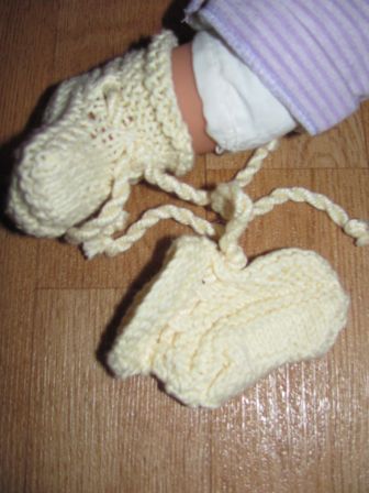 gebreide slofjes 7 cm