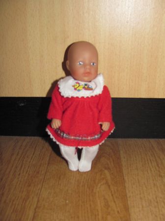 kerstjurk met maillot, 11 cm mini baby born