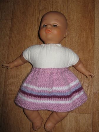 roze gebreide rok 27 cm