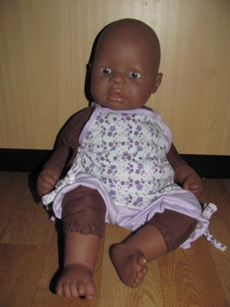 zomersetje in paars/wit 48-50 cm