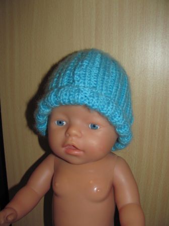 wollen blauwe muts 43-48 cm