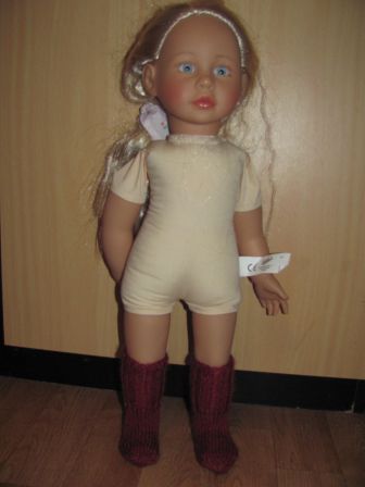 rode sloffen/sokken 50 cm Girls Only