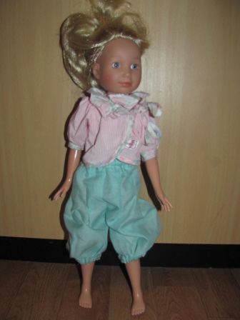 groene broek met vestje 42 cm Tween