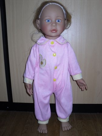 roze slaappakje met eendje 48-50 cm