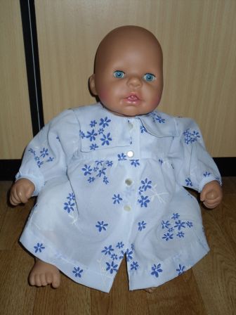 lichtblauw jurkje 48 cm