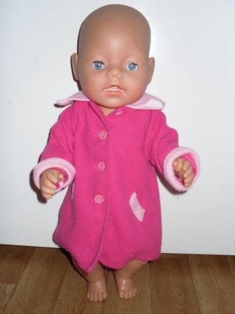 roze fleecejas 43 cm