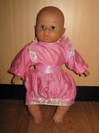 roze/glim jurkje 25-27 cm