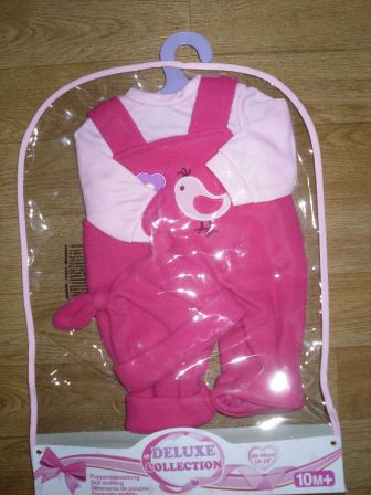 roze boxpak met vogeltje 40-46 cm