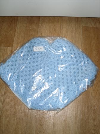 blauwe gebreide poncho 40-48 cm, nieuw!