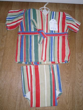 gestreepte badjas met luier, 43-46 cm, nieuw!