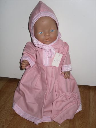 roze doopjurk met onderbroek 43 cm, nieuw!