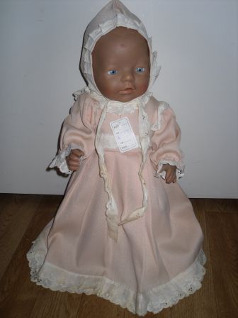 lichtroze doopjurk met mutsje 43 cm, nieuw!