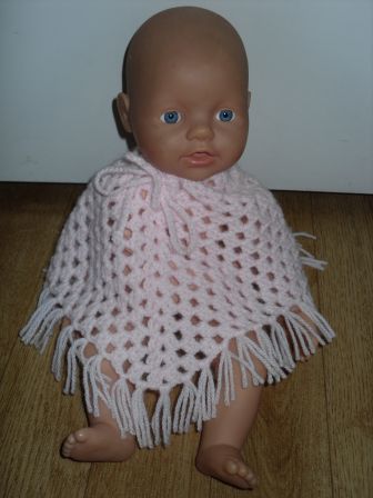 lichtroze poncho 27-32 cm, nieuw!