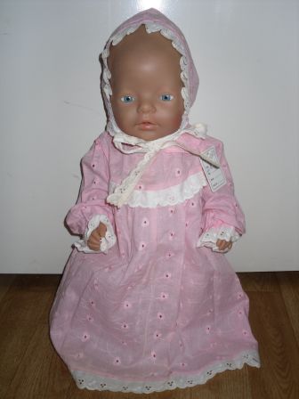 roze doopjurk met mutsje 43-46 cm, nieuw!