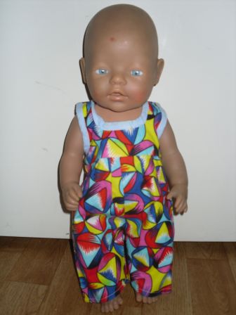 fel gekleurde tuinbroek 43 cm, nieuw!