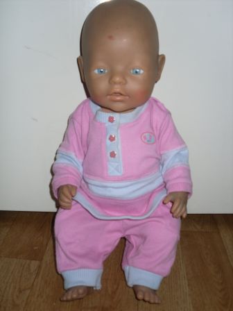 joggingpakje in roze/blauw 43 cm